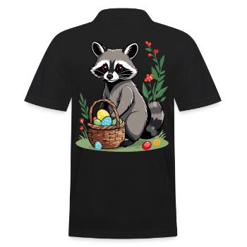 Drôle De Costume De Raton Laveur Oeufs De Pâques Mignons - Polo Homme - noir - Dos - Kai (181cm)