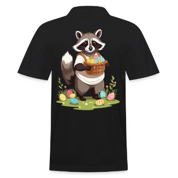 Costume mignon de lapin de Pâques raton laveur drôle - Polo Homme - noir - Dos - Kai (181cm)