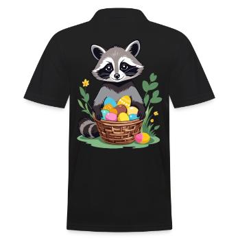 Drôle De Costume De Raton Laveur Oeufs De Pâques Mignons - Polo Homme - noir - Dos - Kai (181cm)