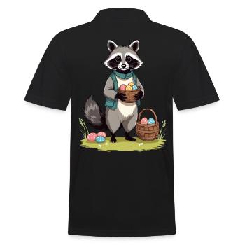 Oeufs de Pâques drôles mignons de costume de raton laveur - Polo Homme - noir - Dos - Kai (181cm)