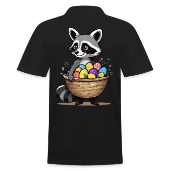Drôle De Costume De Raton Laveur Oeufs De Pâques Mignons - Polo Homme - noir - Dos - Kai (181cm)