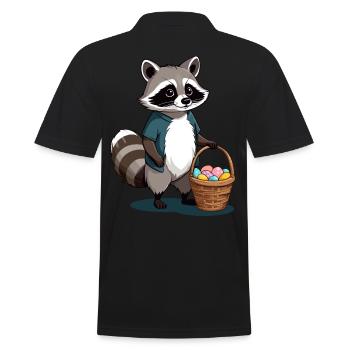 Drôle De Costume De Raton Laveur Oeufs De Pâques Mignons - Polo Homme - noir - Dos - Kai (181cm)