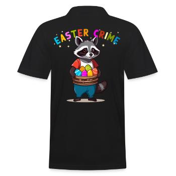 Easter Crime Funny Raccoon Easter Bunny - Men's Polo Shirt - black - Back - Kai (181cm)