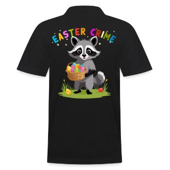 Easter Crime Raccoon Easter Bunny Fun - Men's Polo Shirt - black - Back - Kai (181cm)