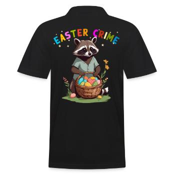 Easter Crime Raccoon Easter Bunny Design - Men's Polo Shirt - black - Back - Kai (181cm)