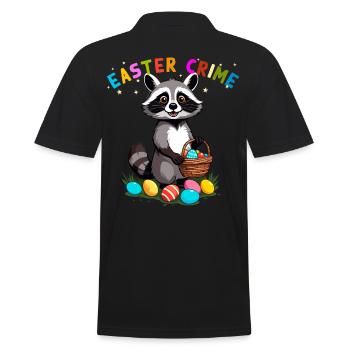 Easter Crime Raccoon Easter Bunny Design - Men's Polo Shirt - black - Back - Kai (181cm)