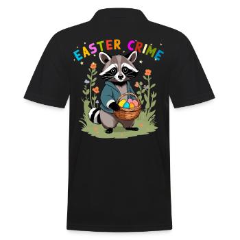Lustiges Waschbär Osterhasen & Ostereier Design - Männer Poloshirt - Schwarz - Hinten - Kai (181cm)