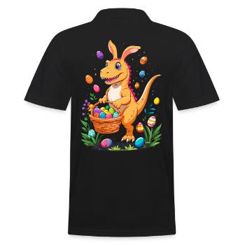Iconic Easter Dinosaur Dinosaur Easter Bunny - Men's Polo Shirt - black - Back - Kai (181cm)