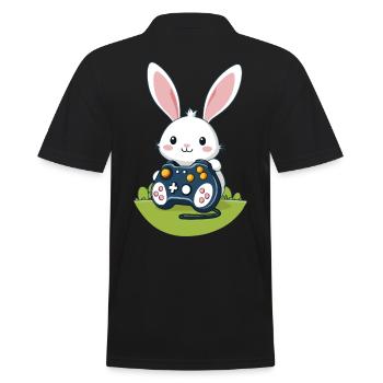Lapin de Pâques Gamer et Design de streetwear de jeu - Polo Homme - noir - Dos - Kai (181cm)