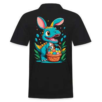 Iconic Easter Dinosaur Dinosaur Easter Bunny - Men's Polo Shirt - black - Back - Kai (181cm)