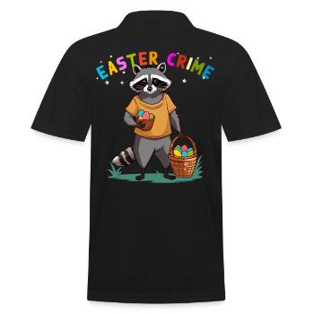 Funny Raccoon Costume Easter Bunnies Easter Eggs - Men's Polo Shirt - black - Back - Kai (181cm)