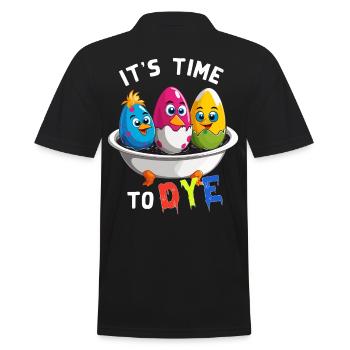 Eggs Dyeing Humor Colorful Funny Easter Artist - Men's Polo Shirt - black - Back - Kai (181cm)