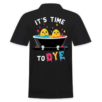 Funny Egg Dyeing Colors for Easter Artist - Men's Polo Shirt - black - Back - Kai (181cm)