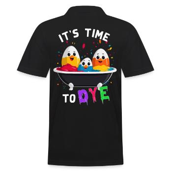 Egg Colors Humor Colorful Artist Funny Easter - Men's Polo Shirt - black - Back - Kai (181cm)