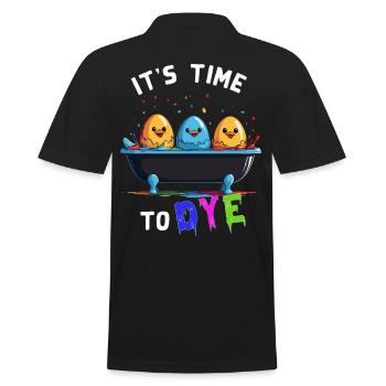 Funny Egg Dyeing Colors for Easter Artist - Men's Polo Shirt - black - Back - Kai (181cm)