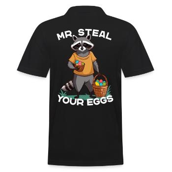 Drôle de raton laveur oeufs voleur mignon design - Polo Homme - noir - Dos - Kai (181cm)