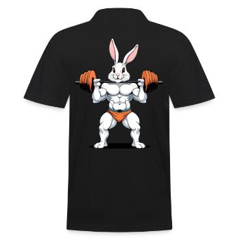 Easter Bunny Body Building Animal Funny Workout - Men's Polo Shirt - black - Back - Kai (181cm)