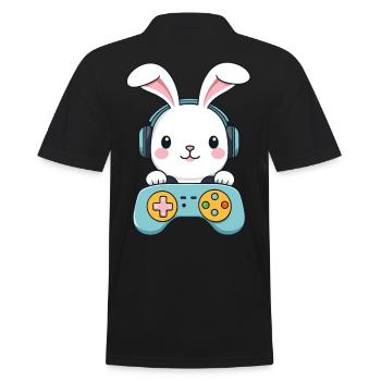 Lapin de Pâques Gamer Jeux de Pâques emblématiques - Polo Homme - noir - Dos - Kai (181cm)