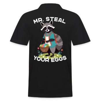 Drôle raton laveur oeufs de Pâques voleur Design - Polo Homme - noir - Dos - Kai (181cm)