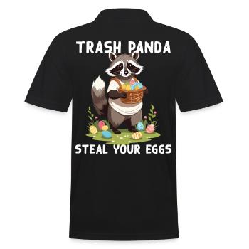 Lustiger Waschbär Spruch Niedliches Osterdesign - Männer Poloshirt - Schwarz - Hinten - Kai (181cm)