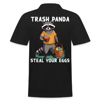 Lustiger Waschbär Spruch Niedliches Osterdesign - Männer Poloshirt - Schwarz - Hinten - Kai (181cm)