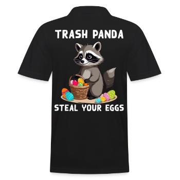 Funny Raccoon Saying Raccoon Easter Bunny - Men's Polo Shirt - black - Back - Kai (181cm)