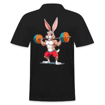 Funny Bodybuilder Animal Iknonic Workout - Men's Polo Shirt - black - Back - Kai (181cm)