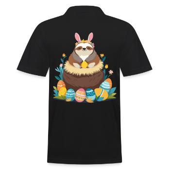 Drôle de paresseux lapin de Pâques mignon paresseux de Pâques - Polo Homme - noir - Dos - Kai (181cm)