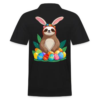 Drôle de paresseux lapin de Pâques emblématique Pâques - Polo Homme - noir - Dos - Kai (181cm)