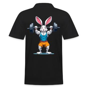 Easter Bunny Bodybuilding Animal Funny Workout - Men's Polo Shirt - black - Back - Kai (181cm)