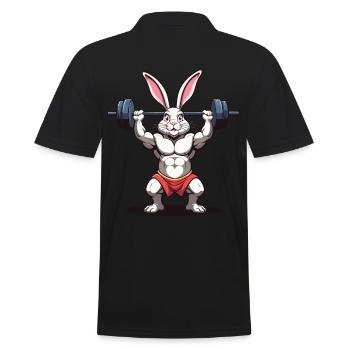 Easter Bunny Body Building Animal Funny Workout - Men's Polo Shirt - black - Back - Kai (181cm)