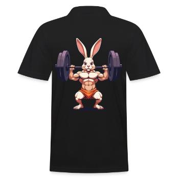 Easter Bunny Body Building Animal Funny Workout - Men's Polo Shirt - black - Back - Kai (181cm)