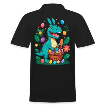 Iconic Easter Dinosaur Dinosaur Easter Bunny - Men's Polo Shirt - black - Back - Kai (181cm)