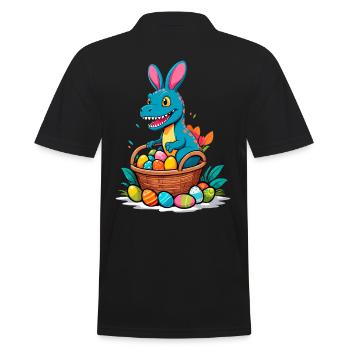 Iconic Easter Dinosaur Dinosaur Easter Bunny - Men's Polo Shirt - black - Back - Kai (181cm)