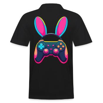 Lapin de Pâques Gamer & Gaming Streetwear Iconique - Polo Homme - noir - Dos - Kai (181cm)