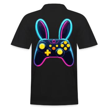 Lapin de Pâques Gamer & Gaming Streetwear Iconique - Polo Homme - noir - Dos - Kai (181cm)