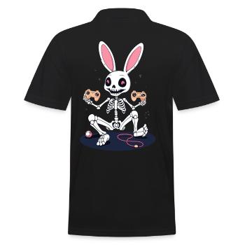 Osterhase Gamer Ikonisches Ostern Gaming - Männer Poloshirt - Schwarz - Hinten - Kai (181cm)