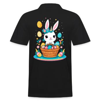 Licorne drôle lapin de Pâques Licorne mignonne Licorne de Pâques - Polo Homme - noir - Dos - Kai (181cm)