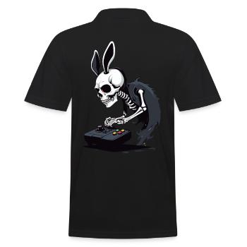 Osterhase Gamer Ikonisches Ostern Gaming - Männer Poloshirt - Schwarz - Hinten - Kai (181cm)