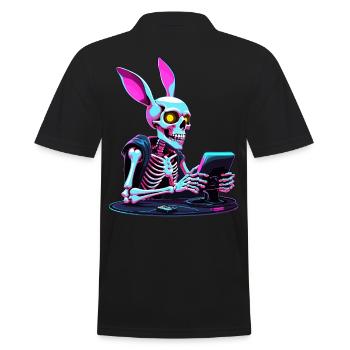 Osterhase Gamer und Gaming Streetwear Design - Männer Poloshirt - Schwarz - Hinten - Kai (181cm)