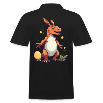 Iconic Easter Dinosaur and Dinosaur Easter Bunny - Men's Polo Shirt - black - Back - Kai (181cm)