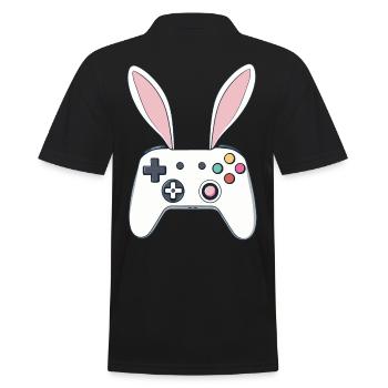 Lapin de Pâques Gamer & Gaming Streetwear Iconique - Polo Homme - noir - Dos - Kai (181cm)