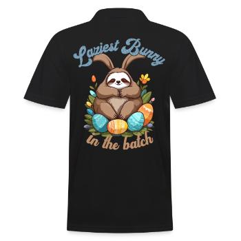 Drôle de dicton paresseux lapin de Pâques emblématique - Polo Homme - noir - Dos - Kai (181cm)
