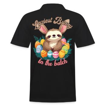 Drôle de dicton paresseux lapin de Pâques douce Pâques - Polo Homme - noir - Dos - Kai (181cm)