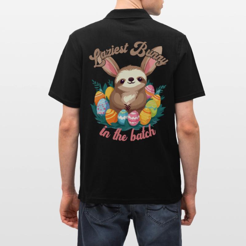 Funny Saying Sloth Easter Bunny Sweet Easter Men's Polo Shirt