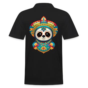 Faultier Ikonischer Zuckerschädel Mexiko - Männer Poloshirt - Schwarz - Hinten - Kai (181cm)