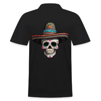 Fête mexicaine emblématique de Sugar Skull - Polo Homme - noir - Dos - Kai (181cm)