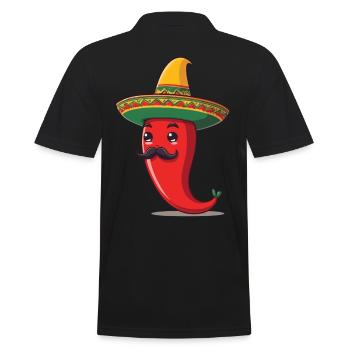 Aesthetic Chili Streetwear Mexican Hot Style - Men's Polo Shirt - black - Back - Kai (181cm)