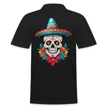 Fête mexicaine emblématique de Sugar Skull - Polo Homme - noir - Dos - Kai (181cm)
