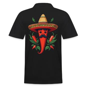 Ästhetik Chili Streetwear Mexikanisch Scharf - Männer Poloshirt - Schwarz - Hinten - Kai (181cm)